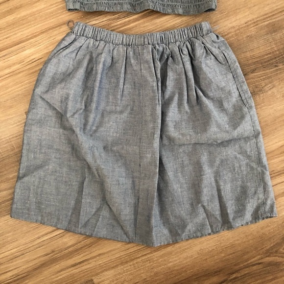 Xhilaration chambray 2 piece skirt set size small - Picture 6 of 9